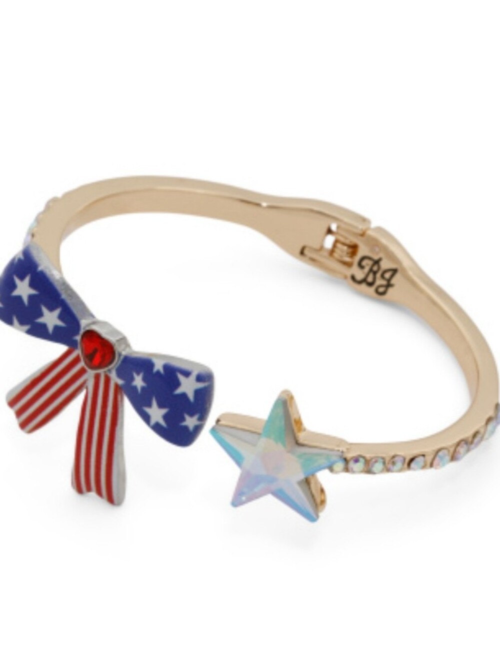 Betsey Johnson Patriotic Star & Bow Cuff Bracelet - Red, White, Blue